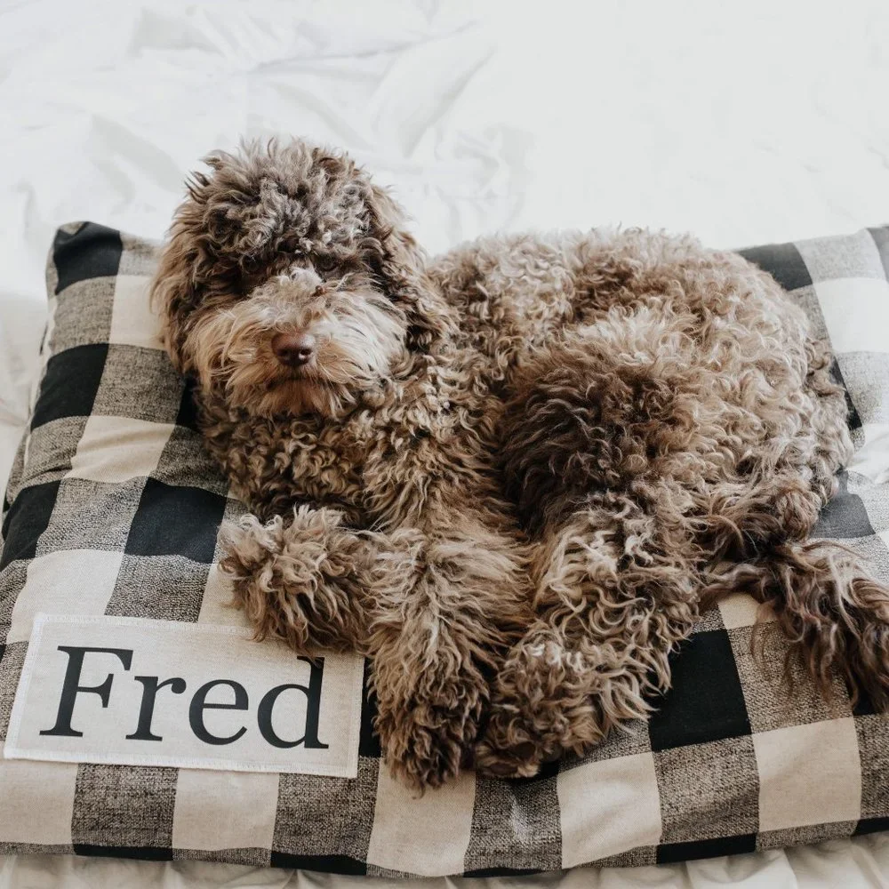 Plaid Dog Bed Cover - Dog Beds - Personalized Dog Bed